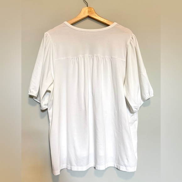Lands' End Women's Size 2X Top V-Neck Short Sleeve Closet Staple Casual White - Picture 8 of 12